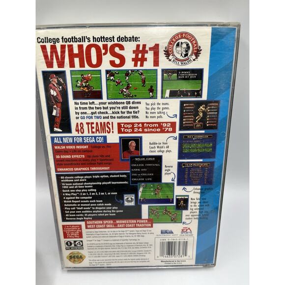 Bill Walsh College Football (Sega CD, 1993) Complete CIB - Picture 3 of 8
